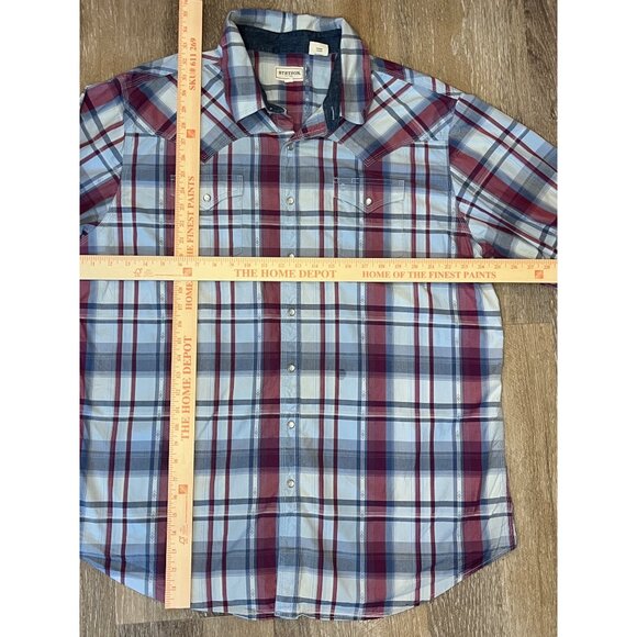 Stetson Mens 3XL Plaid Button-Up Shirt Red/Blue Cotton Casual Western Style - Picture 1 of 8